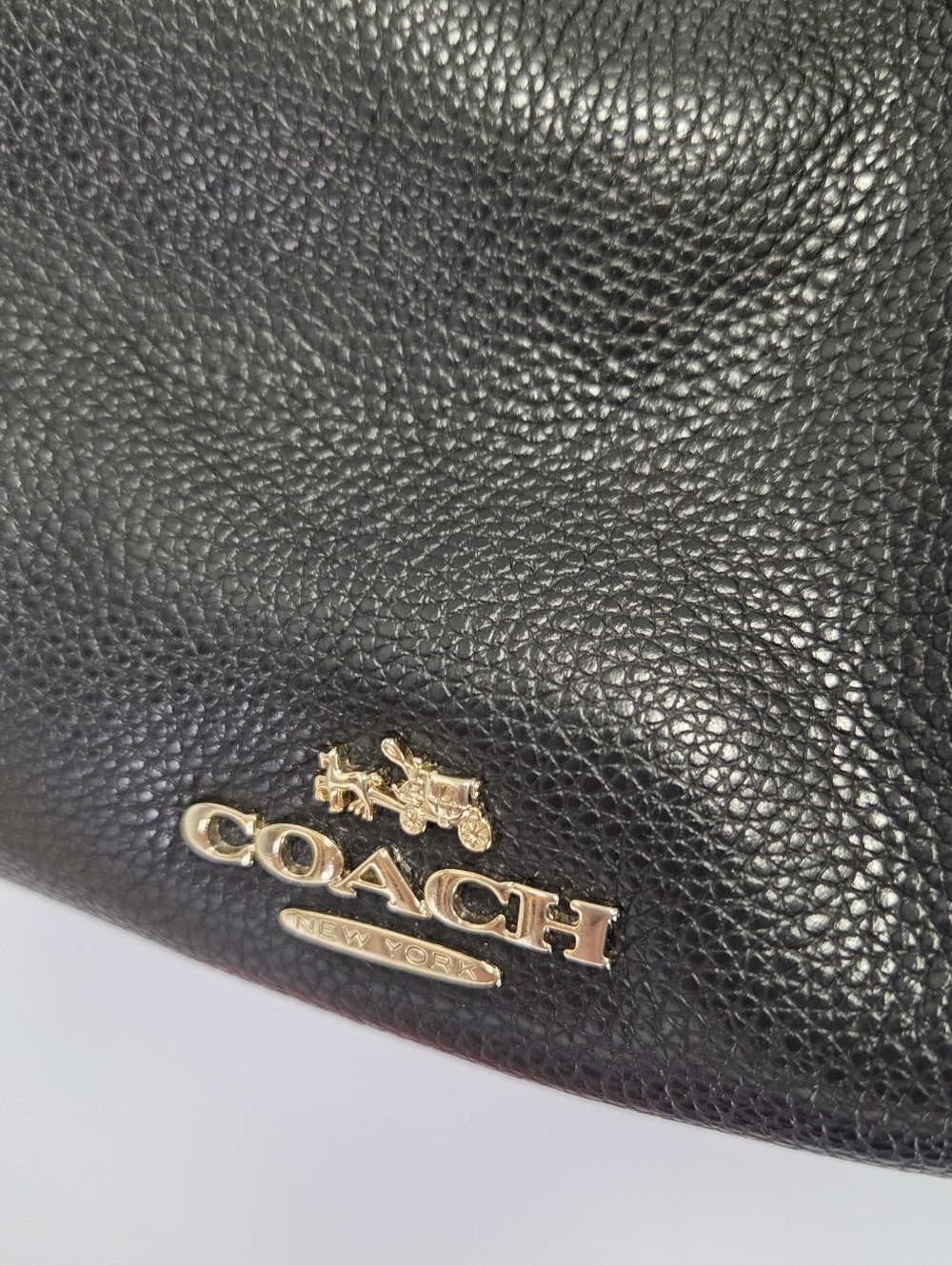 Coach Dufflette Black Pebbled Leather Shoulder Bag - Picture 2 of 16